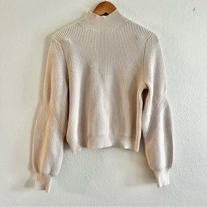 Zara Cream Knit Mockneck Sweater Sz M